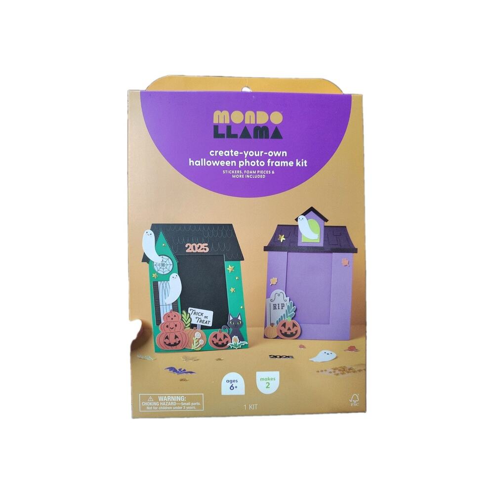 Mondo Llama Create-Your-Own Halloween Photo Frame Kit with Stickers and Foam